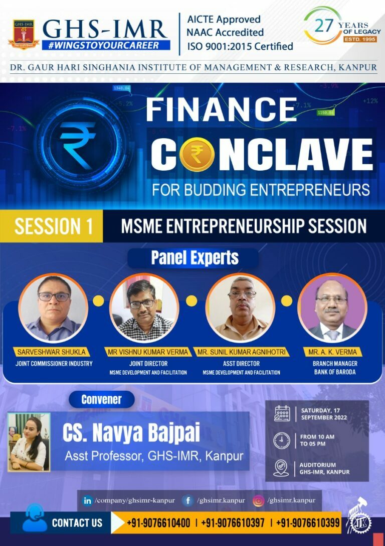 Finance Conclave 2022 – Session 1 “MSME ENTREPRENEURSHIP SESSION: