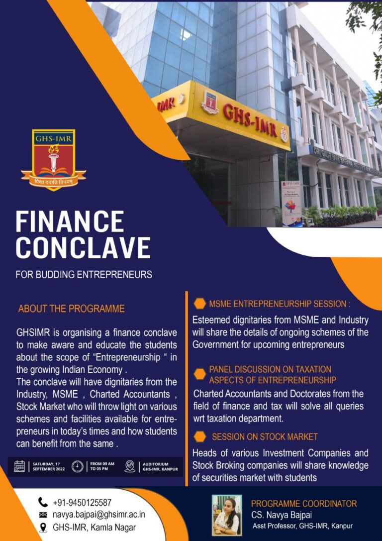 GHSIMR is Organising a Finance Conclave 2022